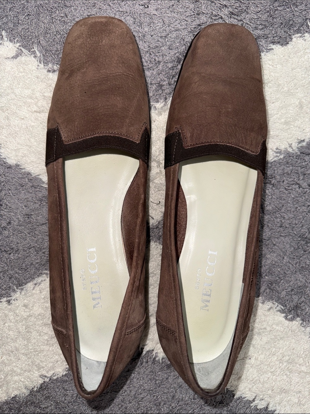Sesto Meucci Brown Suede Loafers size 8